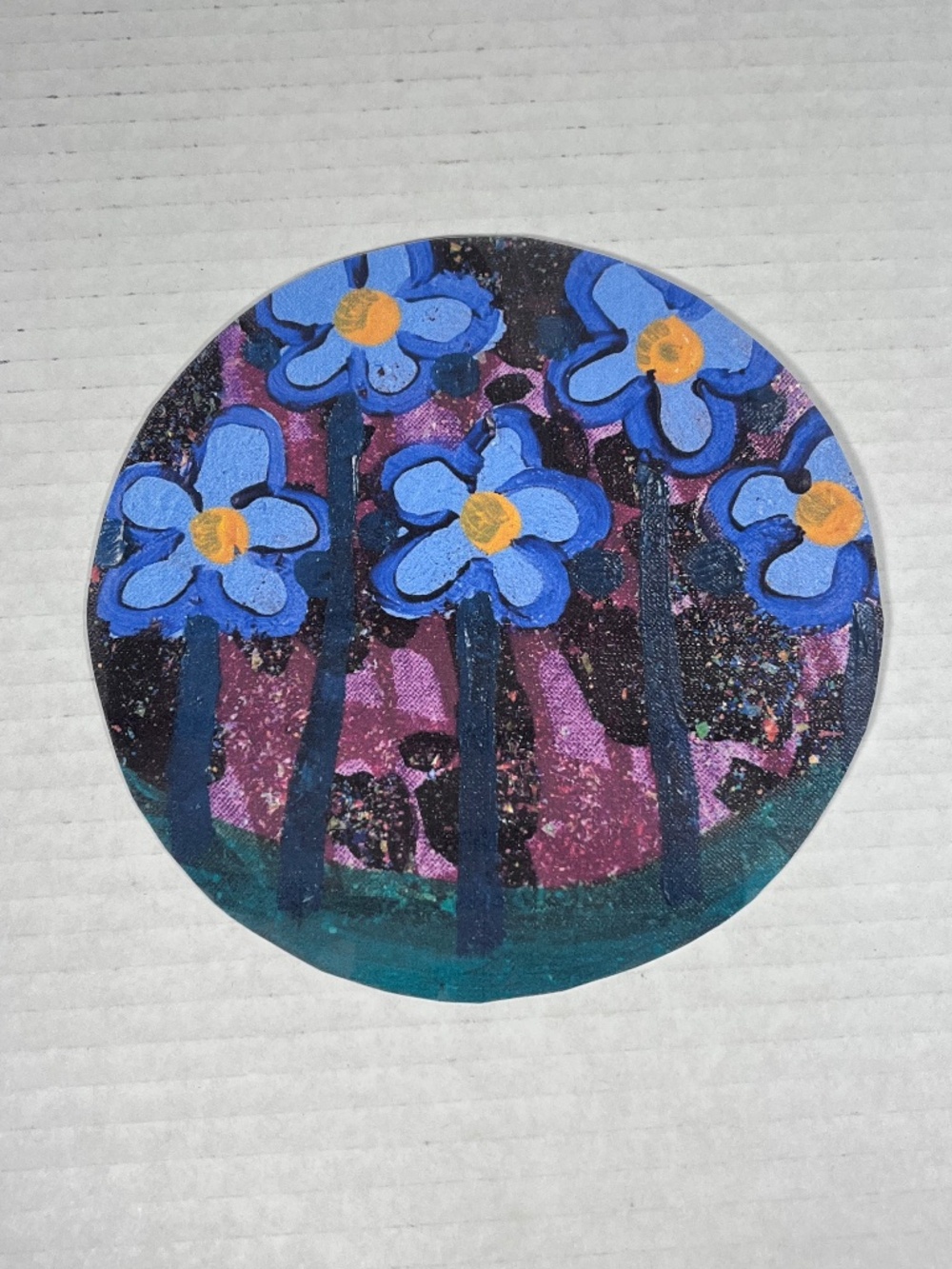 Acrylic Flowers Painting Art Print Laminated Card Stock See Pictures for Size